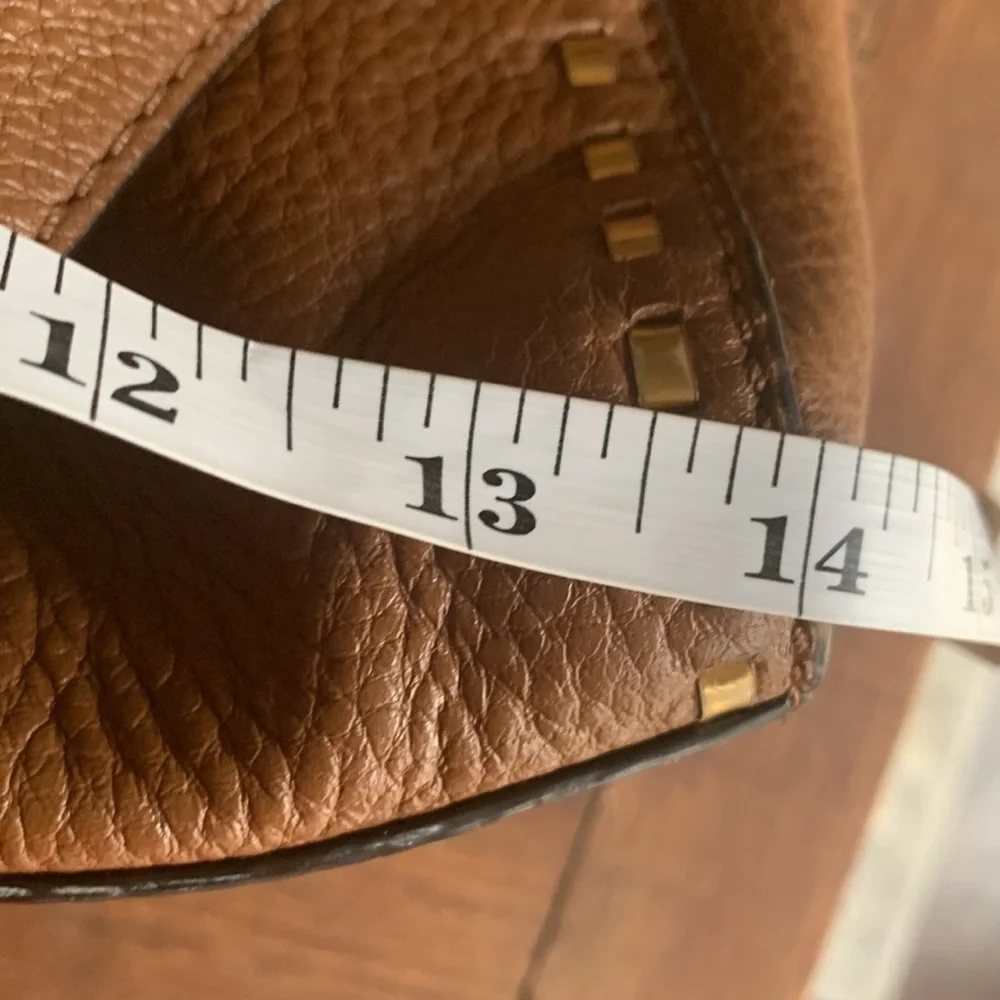 Michael Kors Hamilton Buckle Strap Gold Studded Caramel Shoulder Crossbody